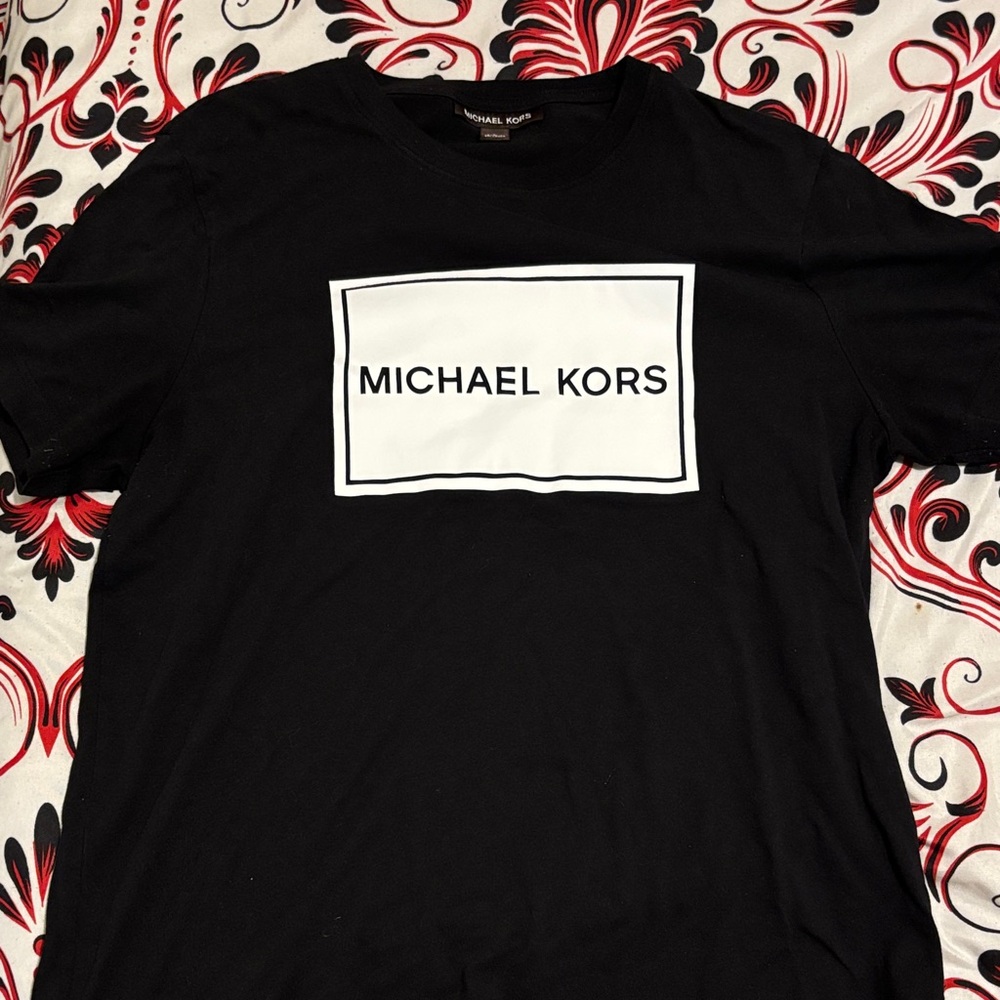 Michael Kors Black Tee with White Logo